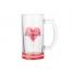 Păhar pentru bere pentru sublimare 16oz Clear Glass Beer Mug(Red Bottom)