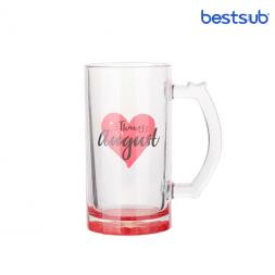 Păhar pentru bere pentru sublimare 16oz Clear Glass Beer Mug(Red Bottom)