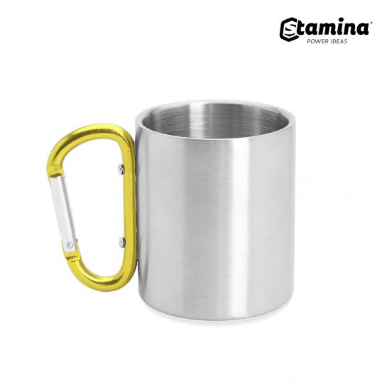 Cana de metal cu perete dublu GUAYA 4082 cu maner carabinier Yellow 230ml