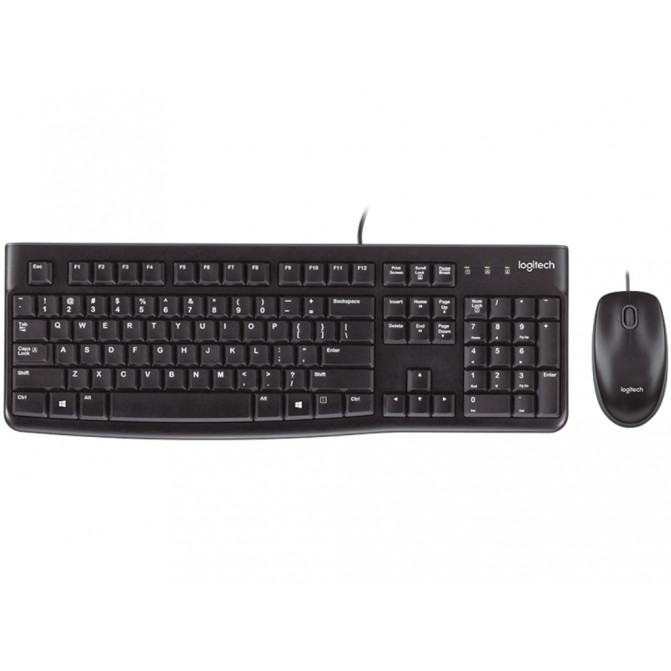 Клавиатура + Мышь Logitech MK120, Thin profile, Spill-resistant, Quiet typing, Black, USB
