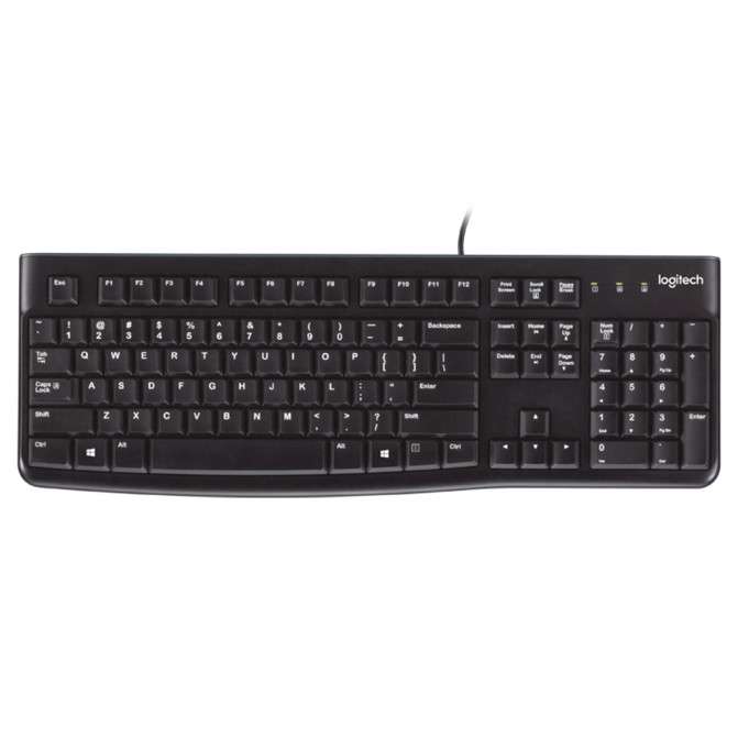 Клавиатура Logitech K120 OEM, Thin profile, Quiet typing, Spill-resistant, Black, USB