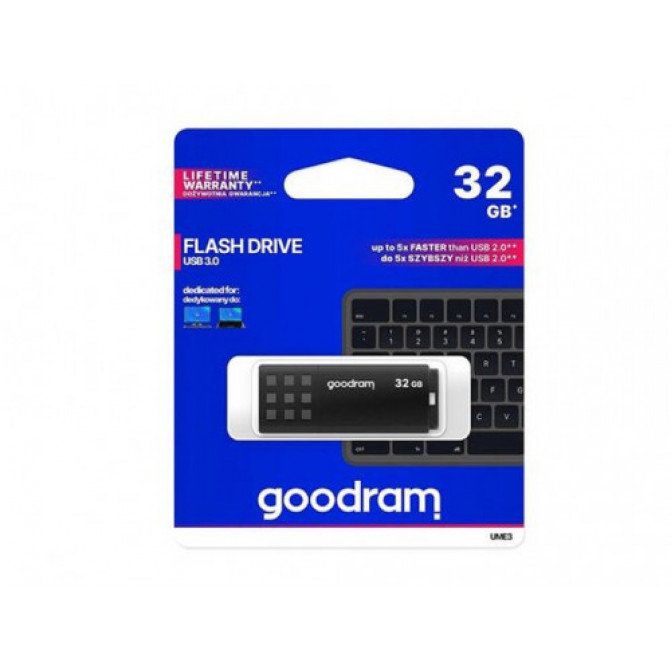 USB Флэш 32Gb  USB3.0  GoodRAM  UME3 Black  (Read 60 MByte/s, Write 20 MByte/s)