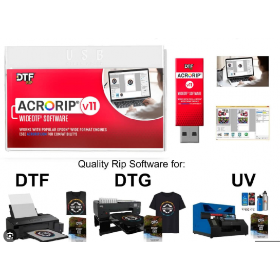 Software pentru imprimantă UV DTG DTF ACRORIP ver. 11,2 cu cheie pentru Epson