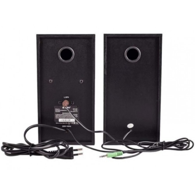 Boxe SVEN SPS-619 GOLD (Black),  2.0 / 2x10W RMS, headphone jack, wooden, (3"+1")