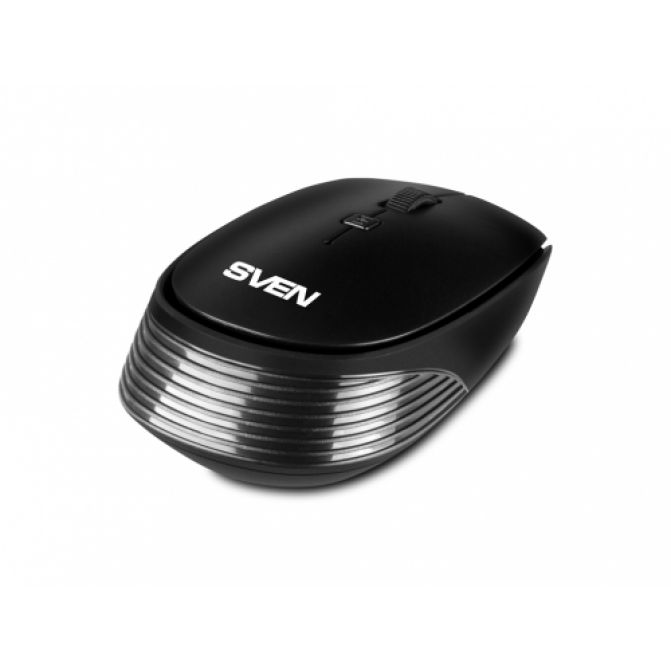 Мышь SVEN Wireless RX-210W Optical Mouse, Symmetrical shape, up to 1400 DPI, number of keys 3+1 (scroll wheel), 1 battery AA, USB, 2.4 GHz, Black