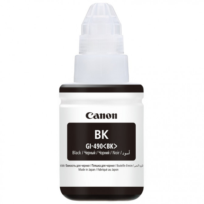 Cerneala Canon Originala GI-490 G1400/G3400 135ml Black Pigment 0663C001