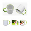 Cană pentru sublimare cu interior și mâner verde deschis 11oz