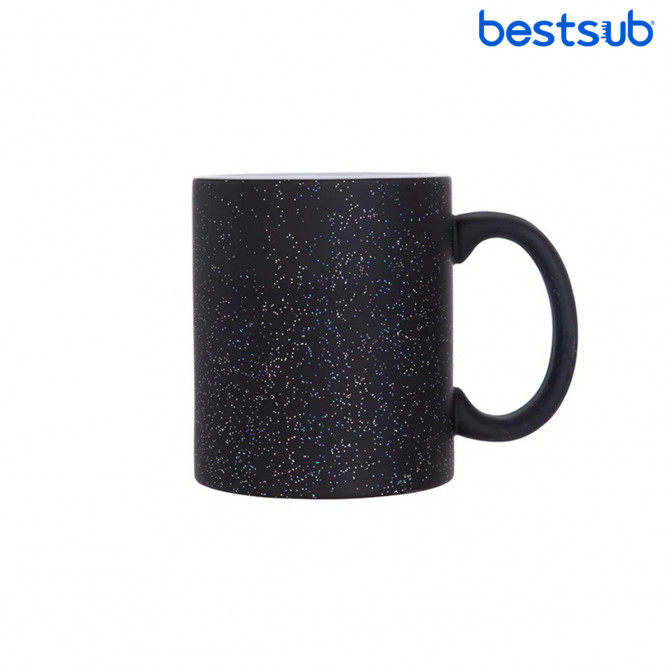Cana pentru sublimare hameleon StarSky negru, mat 11 oz