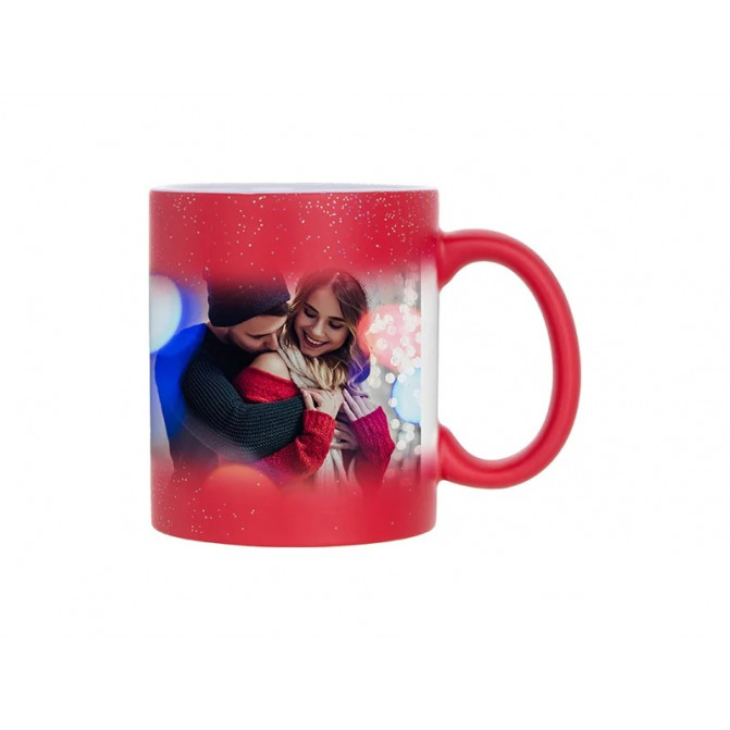 Cana pentru sublimare hameleon StarSky roșu, mat 11 oz
