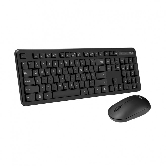 Tastatura + Mouse Wireless Asus CW100, 12 Fn keys, Slim, Low Profile, Low-noise, 800-1600dpi, 3 buttons, 1xAA/1xAAA, 2.4Ghz, EN/RU, Black